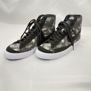 Nike‎ Blazer Mid 77 Womens 6.5 Black Smoke Tie Dye High Top Sneakers Never Worn